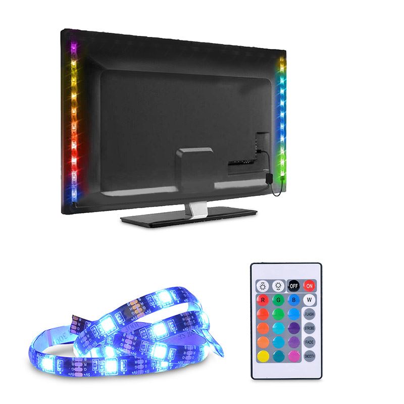 Solight LED RGB pásek pro TV, 2x 50cm, USB, vypínač, dálkový ovladač