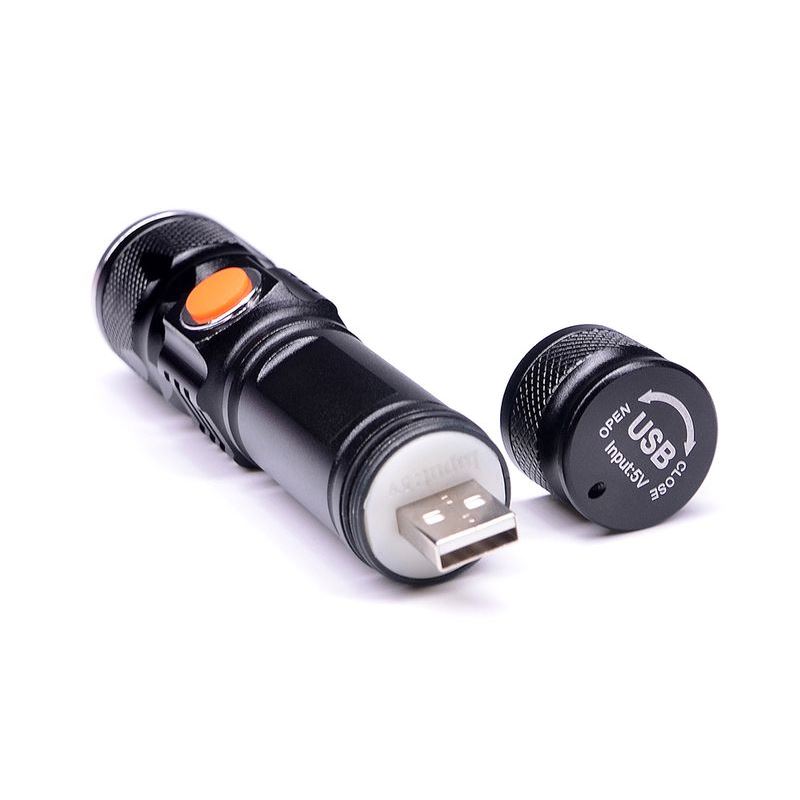Solight LED kapesní nabíjecí svítilna, 3W, 200lm, USB, Li-ion