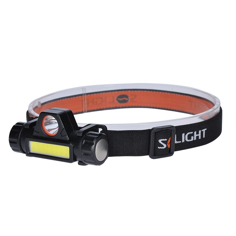 Solight LED čelová nabíjecí svítilna, 3W + COB,150 + 120lm, Li-ion, USB