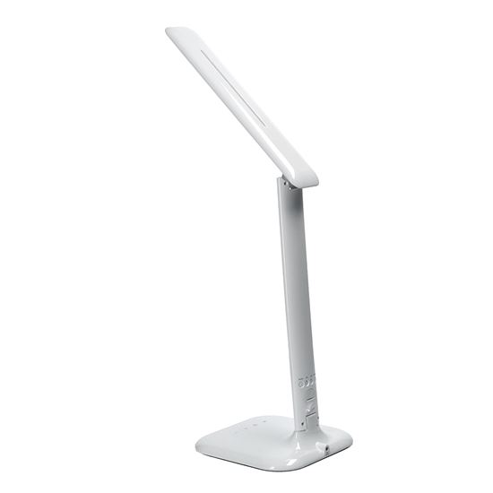 Solight LED stmívatelná stolní lampička s displejem, 7W, volba teploty světla, bílý lesk