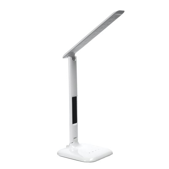 Solight LED stmívatelná stolní lampička s displejem, 7W, volba teploty světla, bílý lesk