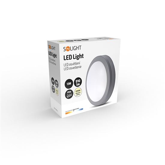 Solight LED venkovní osvětlení Siena, šedé, 13W, 910lm, 4000K, IP54, 17cm