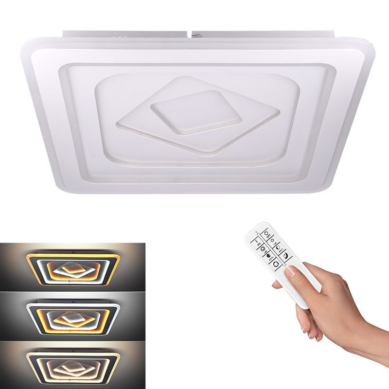 Solight LED stropní světlo Cascade, čtvercové, 130W, 7067lm, dálkové ovládání
