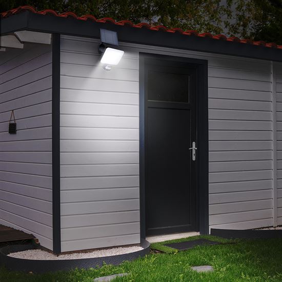 Solight LED solární osvětlení se senzorem, 11W, 1200lm, 3 CCT, Li-Ion, černá