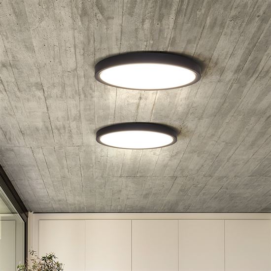 Solight LED osvětlení s dálkovým ovladačem Estela Black, 36W, 2700lm, 30cm, změna chromatičnosti, stmívatelné