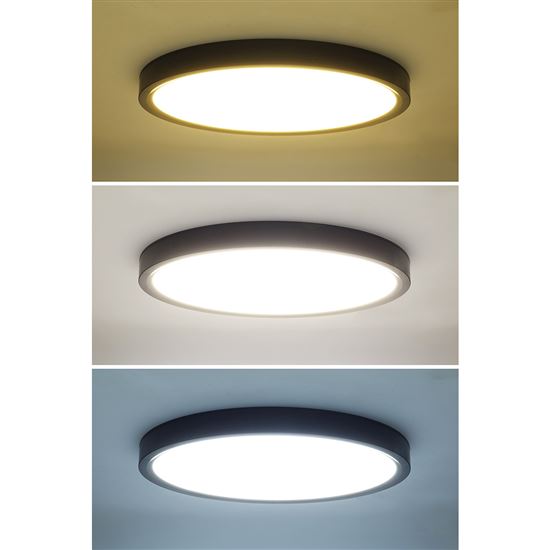 Solight LED osvětlení s dálkovým ovladačem Estela Black, 36W, 2700lm, 30cm, změna chromatičnosti, stmívatelné