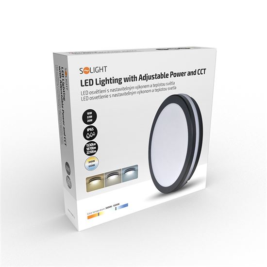 Solight LED osvětlení s nastavitelným výkonem a teplotou světla, 18/22/26W, max. 2210lm, 3CCT, IP65, 30cm