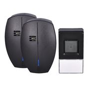 Solight 2x wireless doorbell, plug-in, 120m, learning code, black