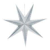Solight LED vánoční hvězda stříbrná, závěsná, časovač, 60cm, 20x LED, 2x AA