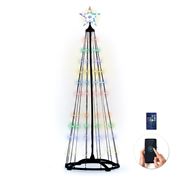 Solight smart vánoční stromek, 150 LED, 1,5m, IP44, RGB, dálkový ovladač + BT aplikace