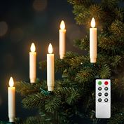 Solight sada LED svíček na vánoční stromek, 10x svíčka, dálkové ovládání, časovač, 1xAAA