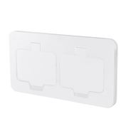Solight floor dual socket IP55, matte white, rectangular lid