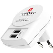 SKROSS USB nabíjecí adaptér EU, 2x USB-A, 12W, typ C