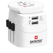 SKROSS Universal Travel Adapter PRO Light USB World, 2x USB-A, incl. World to EU adapter