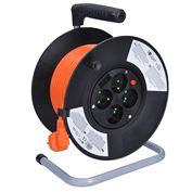 Solight Cable reel 25m, orange cable, 3x 1,5mm2