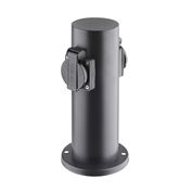 Solight Garden post IP44, stainless steel, 2-way, cylinder, black