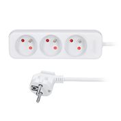 Solight prodlužovací přívod 3m, 3 zásuvky, 16A/3680W, PVC, bílý