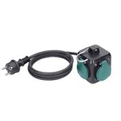 Solight extension cord cube 3m, 3 sockets IP44, 3 x 1mm2, rubber cable H05RR-F
