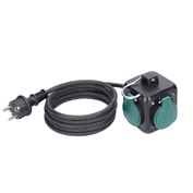 Solight extension cord cube 5m, 3 sockets IP44, 3 x 1.5mm2, rubber cable H05RR-F