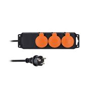 Solight extension cord 5m, 3 sockets IP44, 3 x 2.5mm2, rubber-neoprene cable H07RN-F