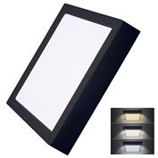 Solight LED mini panel CCT adjustable, recessed, 24W, 1800lm, 3000K, 4000K, 6000K, square, black color