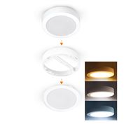 Solight LED mini panel koupelnový 2v1, 3CCT, podhledový/přisazený, 24W, 2040lm, IP54, bílá, kulatý