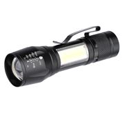 Solight Rechargeable LED metal flashlight, 150 +60lm, Li-Ion, black
