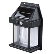 Solight LED solární lucerna nástěnná, teplá bílá, 12x17cm, černá