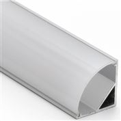 Solight aluminium profile for LED strips, corner, 16x16mm, milky diffuser, 1m