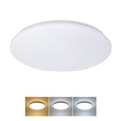 Solight LED ceiling light Plain, 3CCT, 24W, 1920lm, IP44, round, 38cm