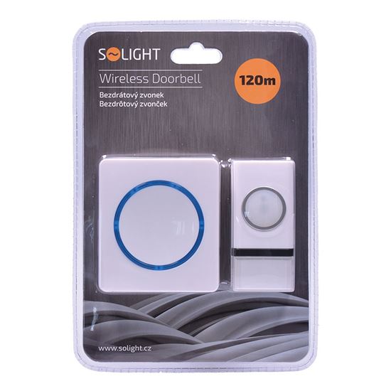 Solight Wireless doorbell, plug-in, 120m, fixed code, white