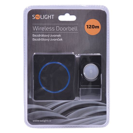 Solight Wireless doorbell, plug-in, 120m, fixed code, black