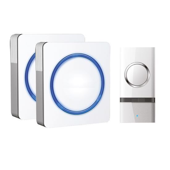 Solight 2x wireless doorbell, plug-in, 120m, fixed code, white