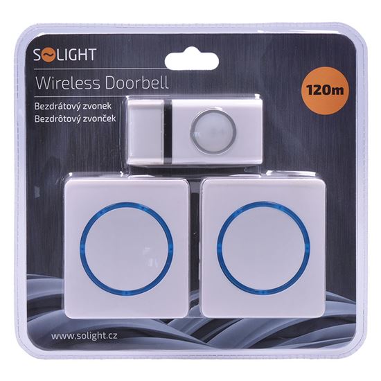 Solight 2x wireless doorbell, plug-in, 120m, fixed code, white