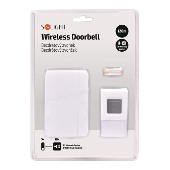 Solight Wireless doorbell, plug-in, 120m, learning code, white