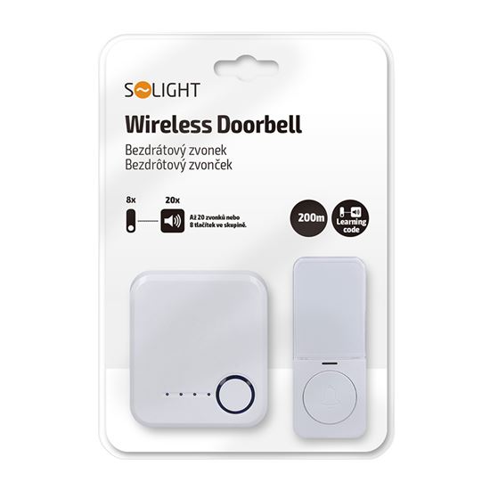 Solight Wireless doorbell, plug-in, 200m, learning code, white