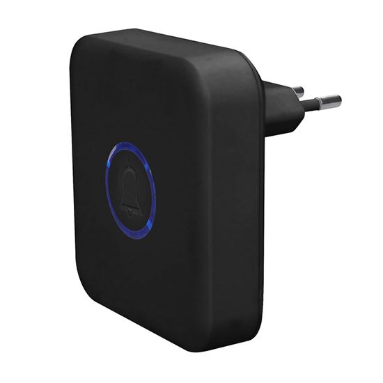 Solight Wireless Kinetic doorbell, battery-free transmitter, plug-in, 150m, learning code, black