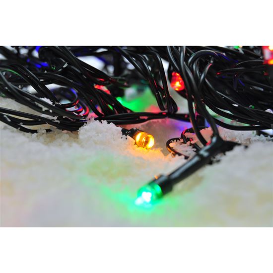 Solight LED venkovní vánoční řetěz, 200 LED, 20m, přívod 5m,  8 funkcí, časovač, IP44, vícebarevný