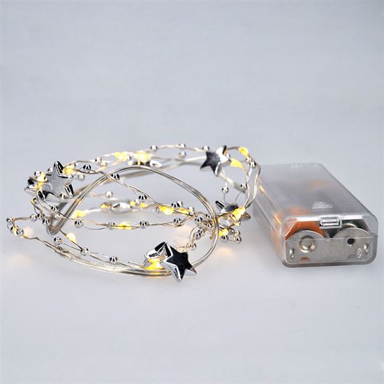 Solight LED řetěz řetízek s dekoracemi, 20LED řetěz, 1m, 2x AA, IP20 