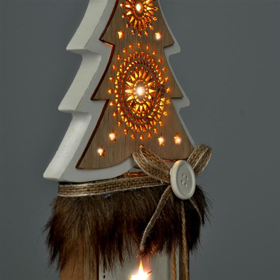 Solight vánoční LED dřevěná dekorace, stromek, 2x AA