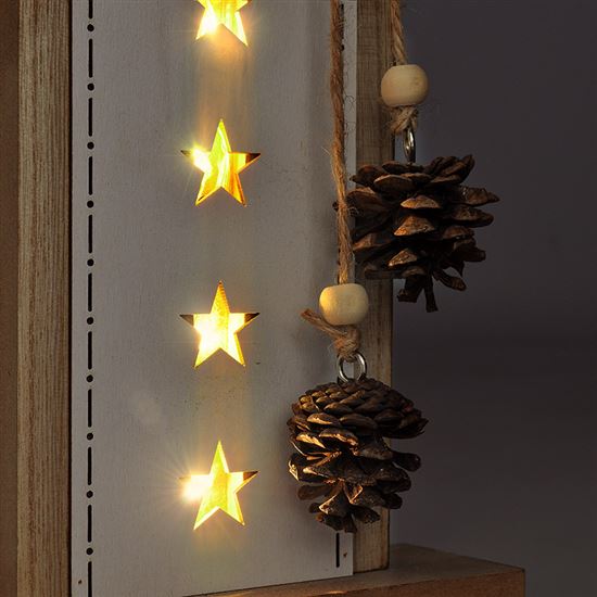 Solight vánoční LED dřevěná dekorace, hvězda, 2x AA