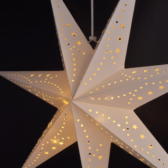 Solight LED vánoční hvězda, závěsná, 60cm, 20x LED, časovač, 2x AA