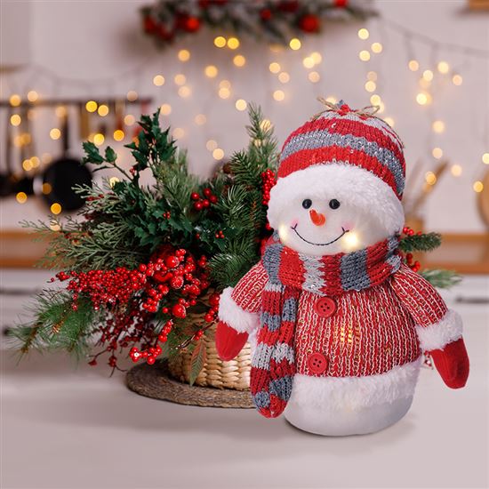 Solight LED snowman, 26cm, 6x LED, IP20, 3x AA