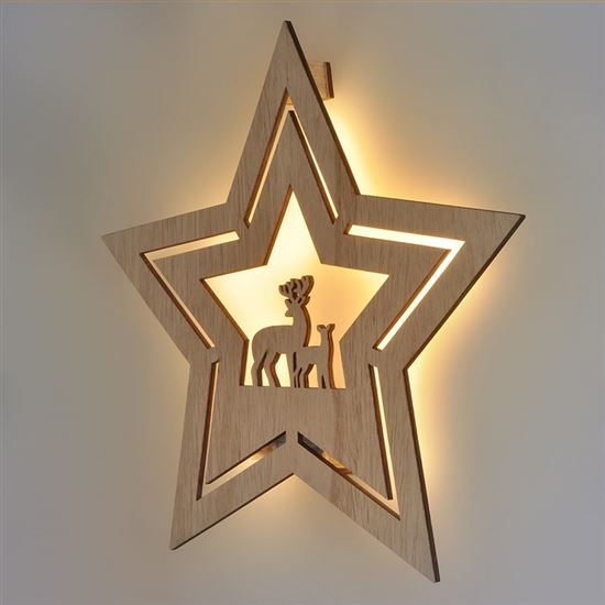 Solight LED nástěnná dekorace vánoční hvězda, 24x LED, 2x AA