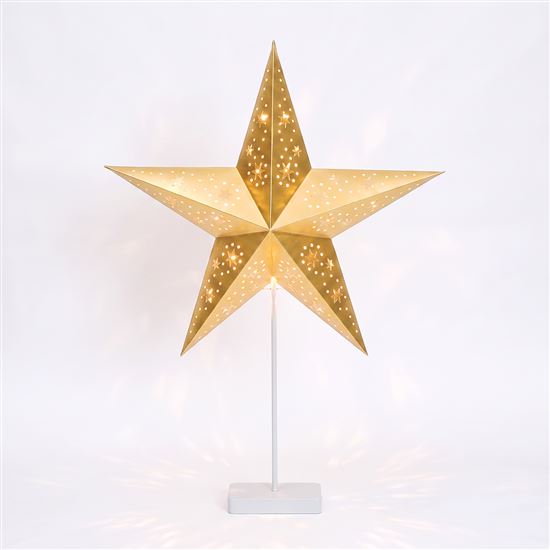 Solight LED Christmas star table lamp, 10x LED, 3x AA, gold