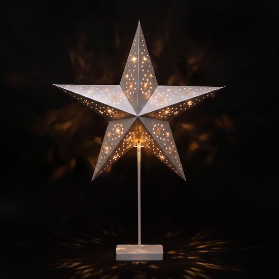 Solight LED Christmas star table lamp, 10x LED, 3x AA, silver