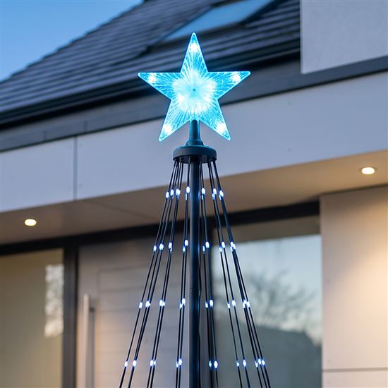Solight smart Christmas tree, 150 LED, 1.5m, IP44, RGB, remote control + BT app