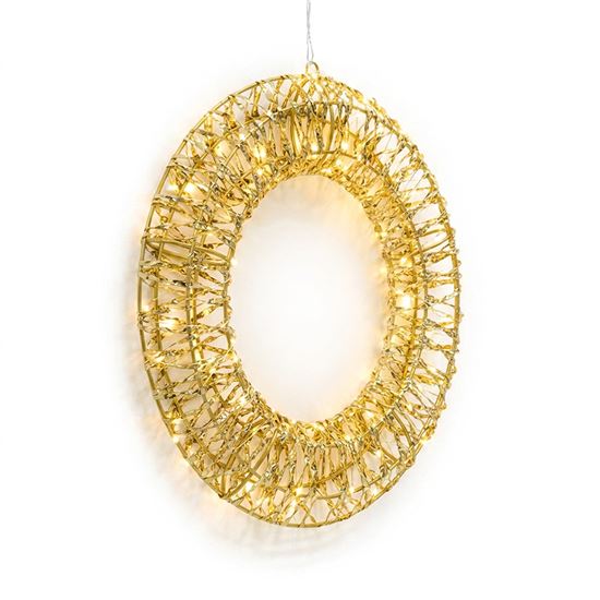 Solight LED Christmas wreath 3D, 150 LED, 50cm, IP44, warm white, timer