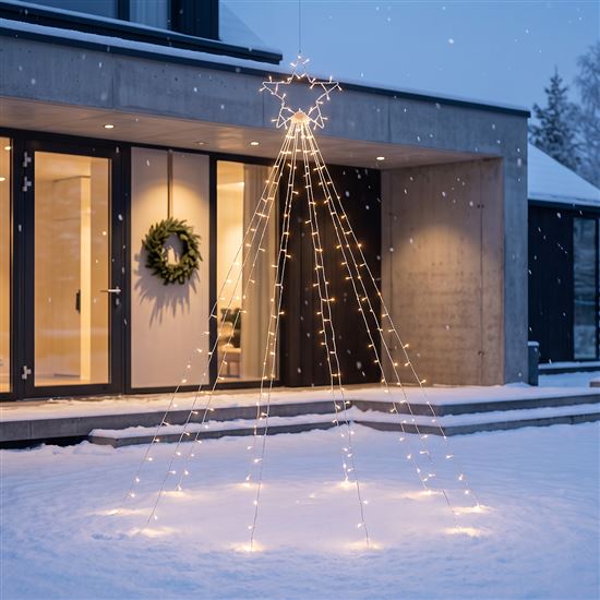 Solight LED chain with star for Christmas tree, height 2.1m, 212 LEDs, IP44