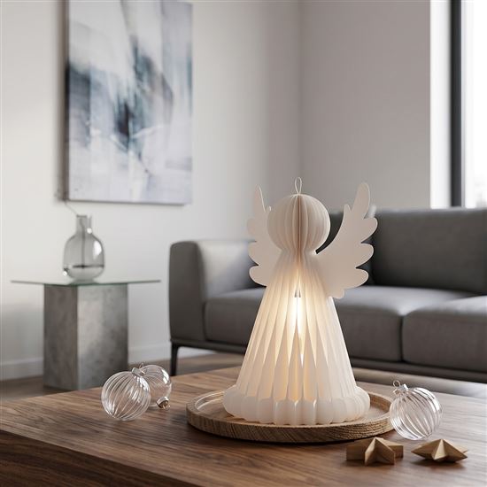 Solight angel with LED lighting and timer, 37cm, 3xAA